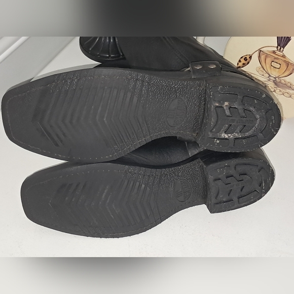 Black Leather Men's Moto Boots Size 10 Pre-owned - Picture 6 of 9